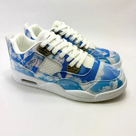 Kito Afterlife Jordan 4 Retro Style Custom Unique Design With Tear Away Feature.